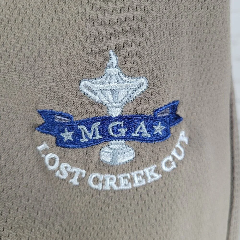Cutter & Buck Brown DryTec MGA Lost Creek Cup Golf 1/4 Zip Pullover Sweater L